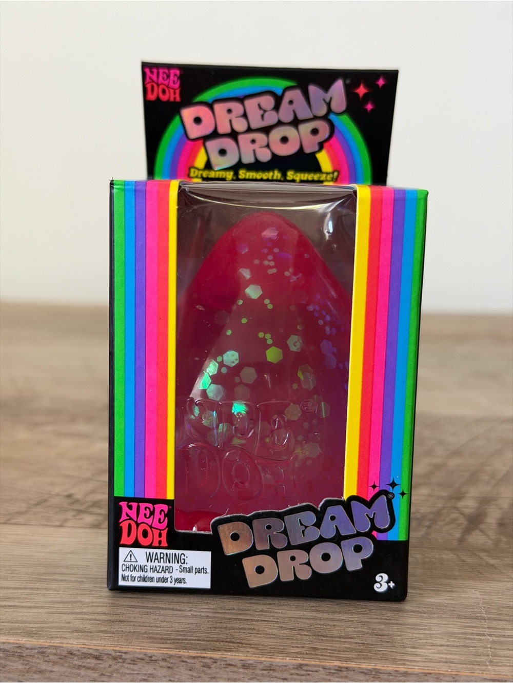 NWT Authentic NeeDoh Dream Drop - pink glitter TikTok Viral Squishy Fidget Toy